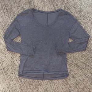 Gray Textured Lululemon Long Sleeve Workout Top